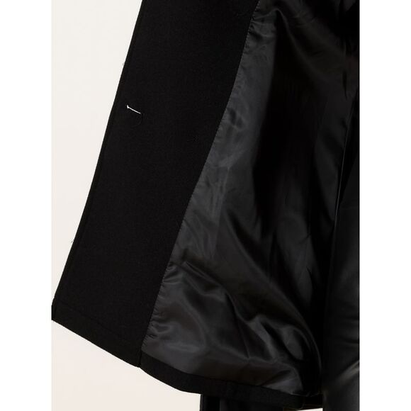 Cape Coats Winter Slit Sleeve Double Breasted Cloak Coat Black - Picture 5 of 6